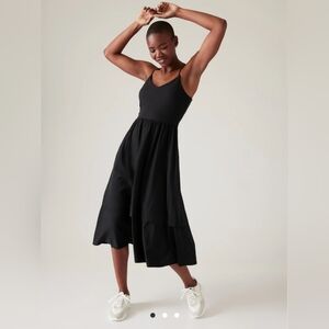 Athleta ELATION V-NECK HYBRID DRESS - black XL